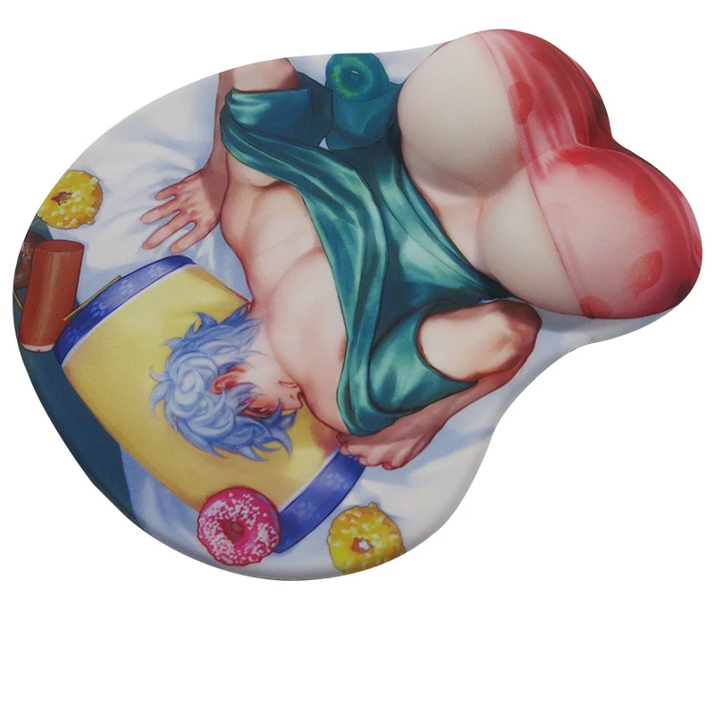 Аниме гинтама 3d hip силиконовый коврик для мыши игровой с мягким гелем подставка