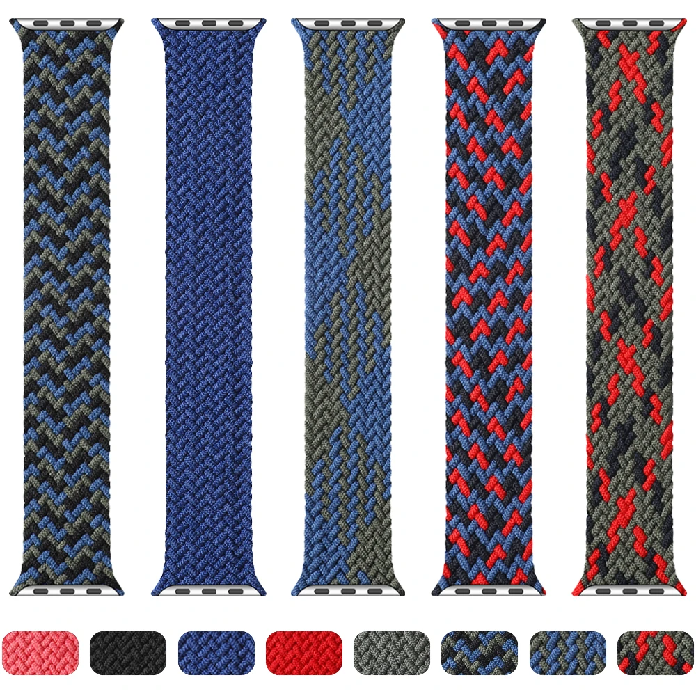 

Woven Solo Loop Strap for Apple Watch 5/4/3/2 38mm 42mm Braided Watchbands for iwatch SE Series 6 Bands 40mm 44mm accessories