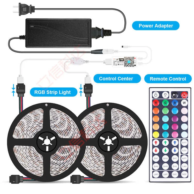 

Led5050rgb light belt set 10m 44 key infrared WiFi intelligent voice controller music voice control