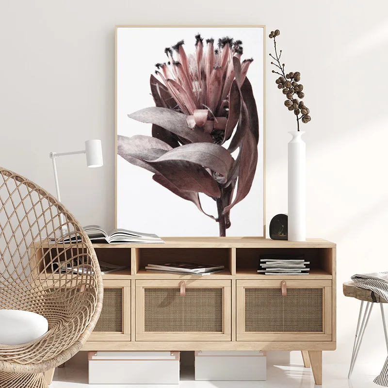 Цветок Protea Постер в скандинавском стиле цветочный принт на холсте скандинавский