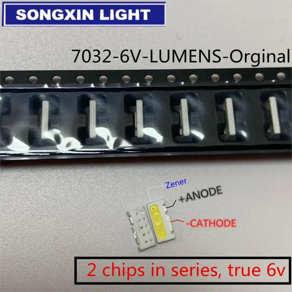 50 шт./лот Edge SMD LED 7032 6 в люмен 1 Вт 160ма Новый и оригинальный холодный белый Высокая