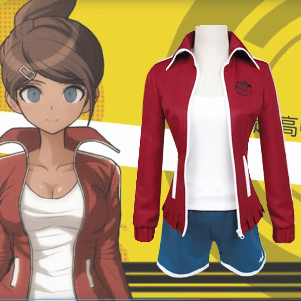 

Костюм для косплея АОИ Асахина из аниме «данганронпа», винно-красные шорты для женщин и девушек, комплект костюмов для косплевечерние на Хэ...