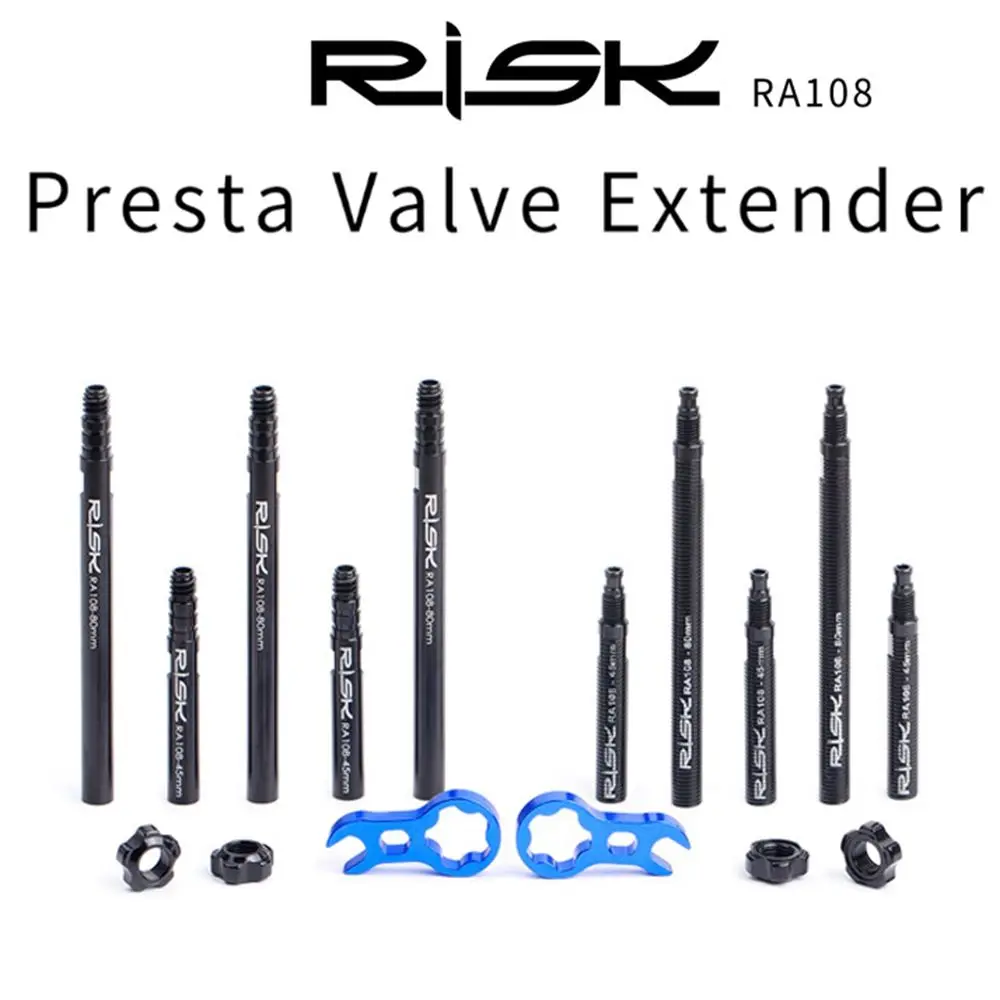 

45mm 80mm With Core Wrench Bike Parts Inner Tubes Extension Integrated Removable Valve Extender Bicycle Valves Nut