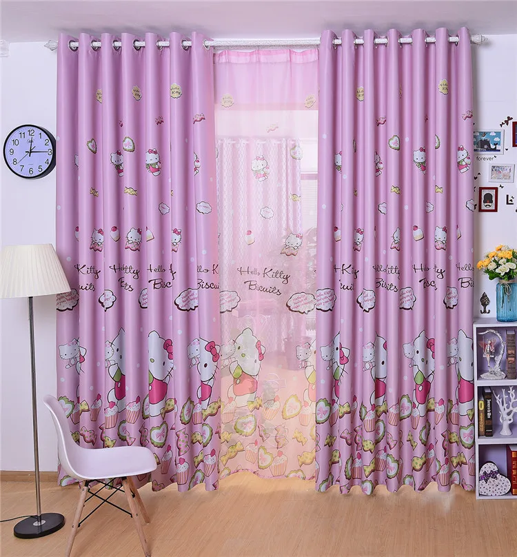 Blackout High Shading Curtains for Kids Bedroom Cloth Children Cartoon Cat Princess Boys Girls Curtain Living Room Window Drapes | Дом и сад