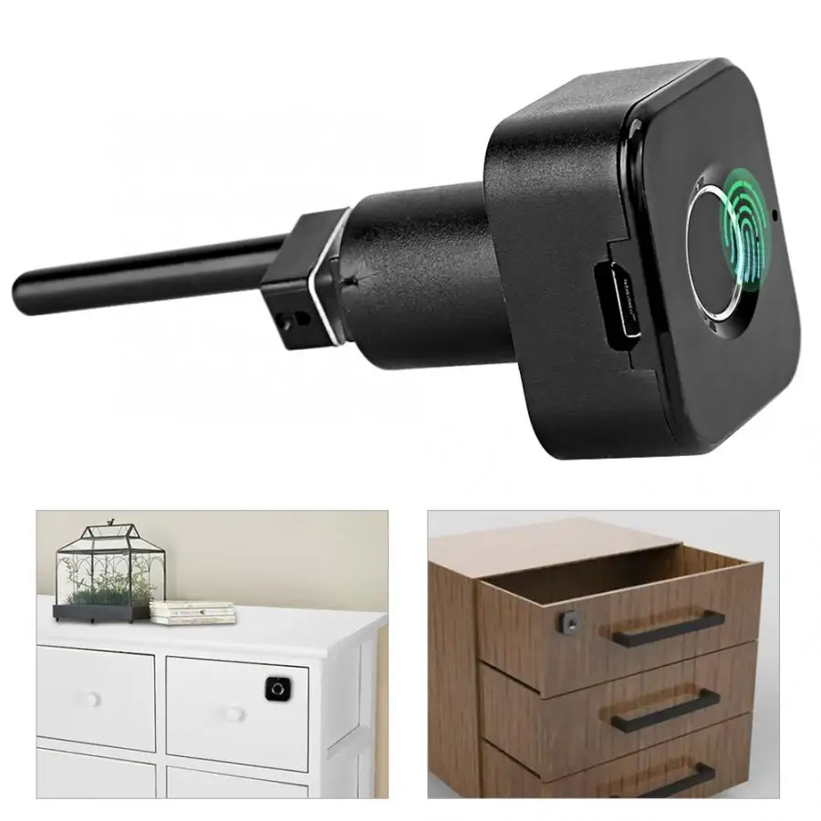 Смарт замок для шкафа с датчиком отпечатков пальцев и выдвижным