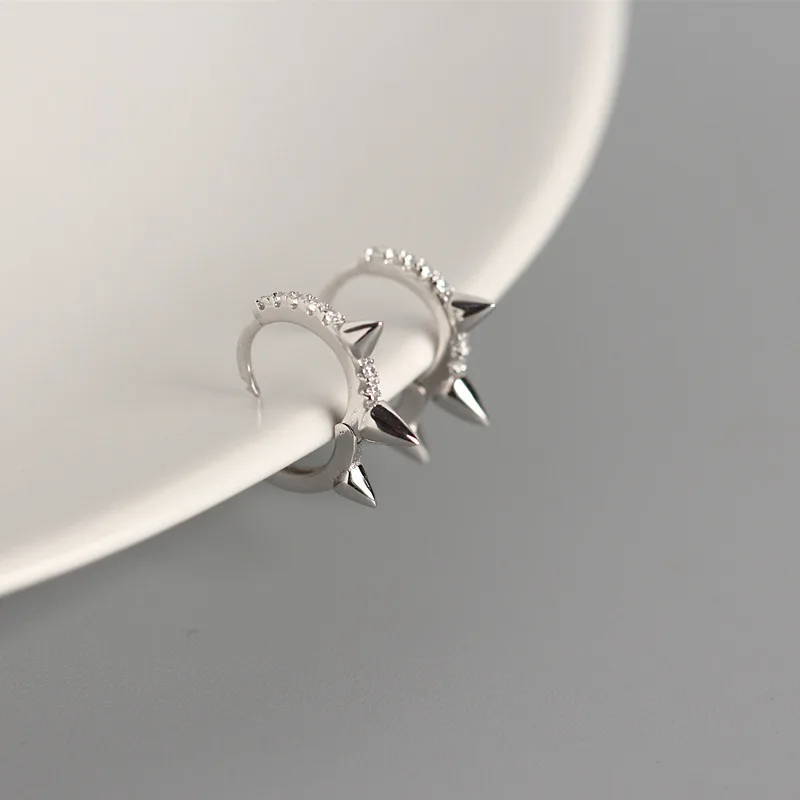 Trustdavis минималистичные серебряные серьги-кольца в стиле панк с заклепками и