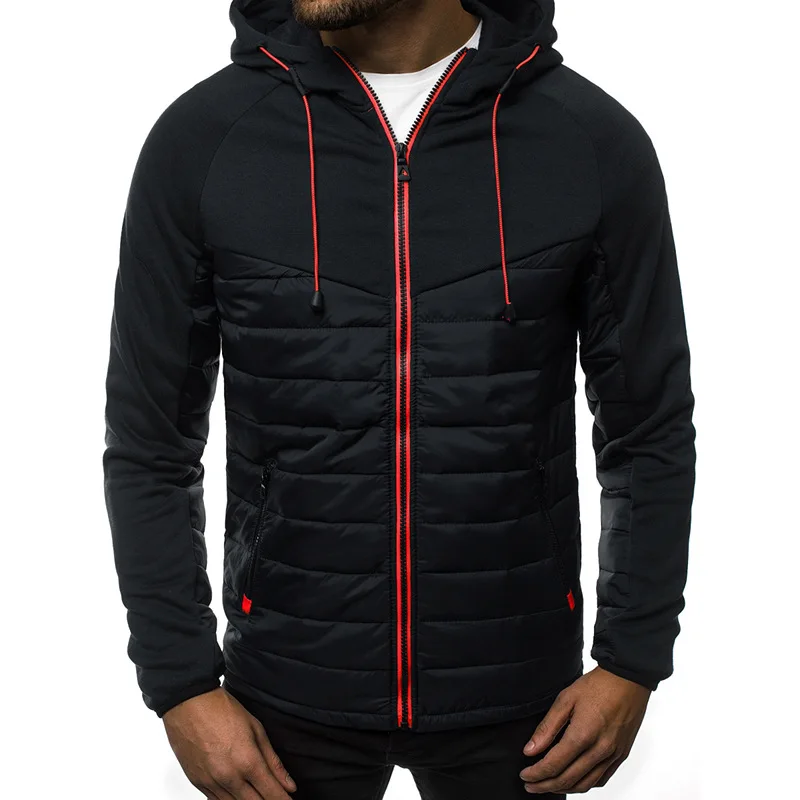 

Men's Winter Fashion Patchwork Hooded Coat Jacket Casual Warm Clothes Mens Overcoat Streetwear Jacket for Men Style