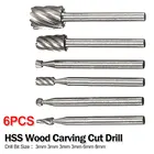 Набор сверл из быстрорежущей стали, 6 шт., режущий шлифовальный станок, вращающийся инструмент, фреза для деревообработкипластика, 3 мм, 3 мм, 3 мм, 6 мм, 8 мм