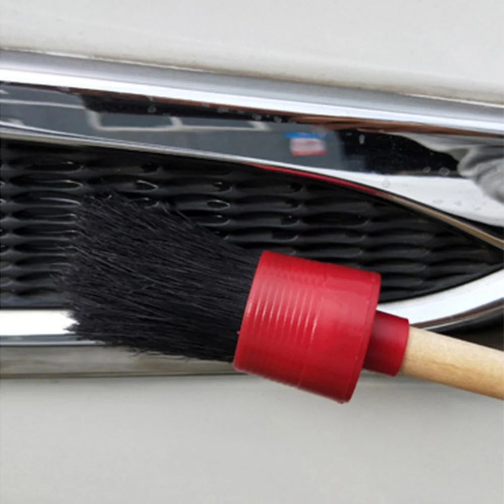 

5pcs Car Brush Wood Handle Auto Care for Interior Dashboard Rims Wheel Air-Conditioning Engine Wash Tool