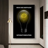 modern light bulb bright motivational canvas painting wall art posters prints wall picture for office bedroom home wall cuadros