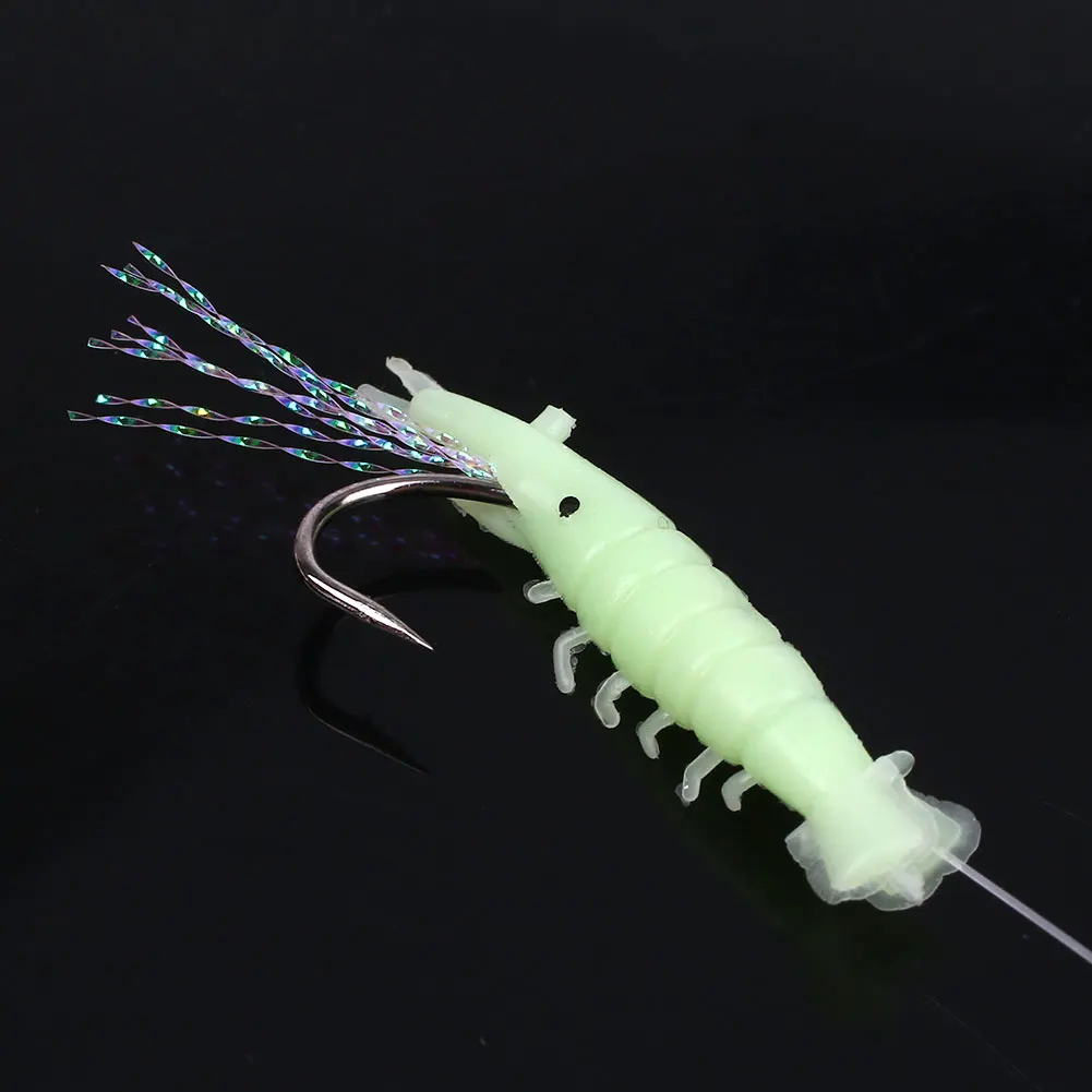 5 шт. 1 см мягкие буровых установок рыболовные приманки светится в темноте наживка