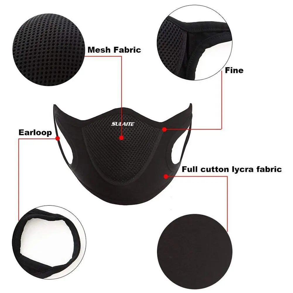 Пылезащитная Ветрозащитная маска Моющиеся Многоразовые удобные маски для