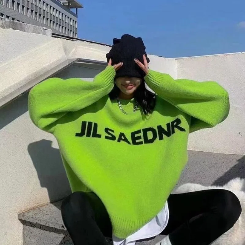 

Loose casual personality letter printed sweater women's pullover sweater tide