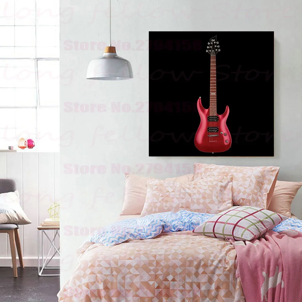 Огненная электронная гитара скрипка натюрморт Картина на холсте музыкальные