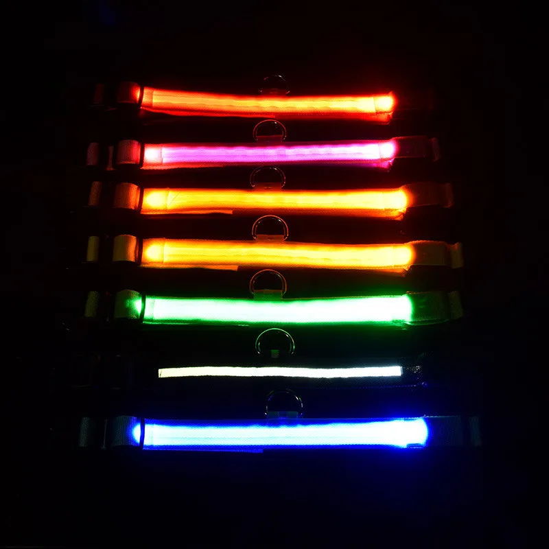 

Collar for Dogs LED Flashes In The Dark At Night Luminous Dog Collar Luminous Fluorescent Collardog Supplies Dog Accessories