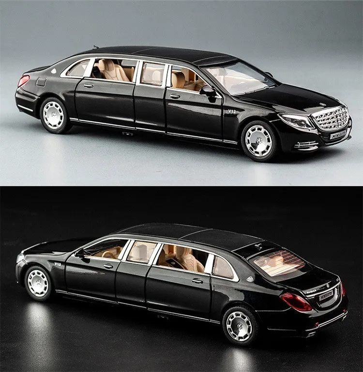 1/32 Maybach литая под давлением Металлическая Модель сплав Высокая симуляция автомобиля 6 дверей открывающийся подарок на день рождения инерционные игрушки для детей hotwheeling