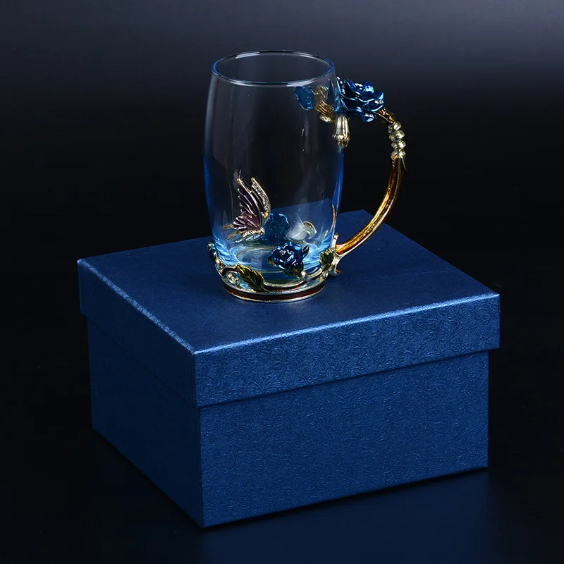 Household enamel cup high temperature enamel color glass cup glass tea set