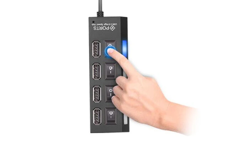 Erilles высокоскоростной usb хаб с портом 4/7 расширителем включения/выключения