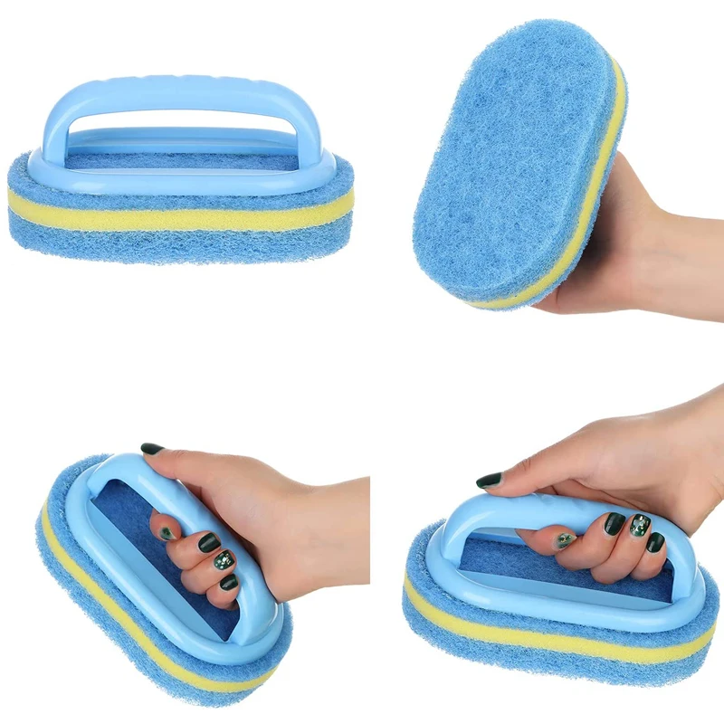 

Plastic Handles Sponge Brush Kitchen Bathroom Cleaning Sponge Brush Bath Bottom Bathtub Brush Cleaning Tools