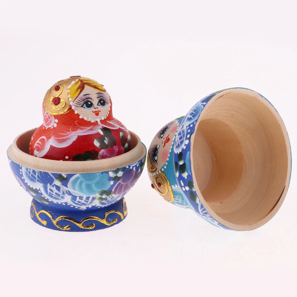

10 PCS Chromatic Wooden Russian Nesting Dolls Babushka Matryoshka Gift Toy