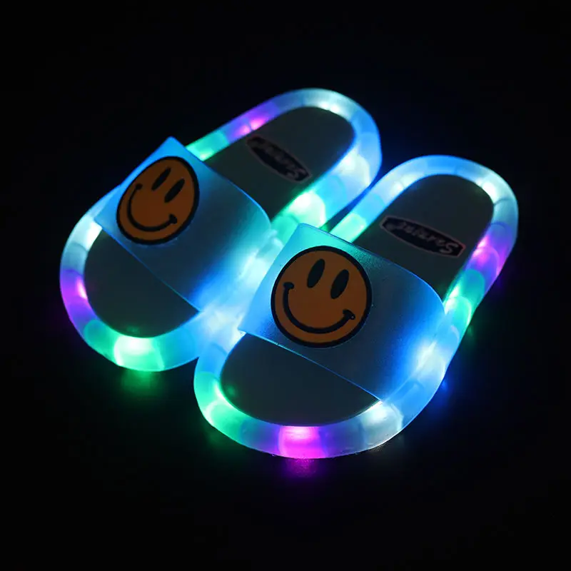 Детские сандалии из ПВХ со светодиодной подсветкой летние шлепанцы для девочек