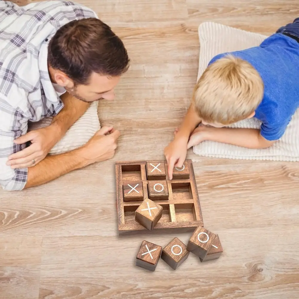 

XO Wood Chess Board Game Toy Funny Parent-Child Interaction Game Board Intelligent Puzzle Game Educational Toy For Kids