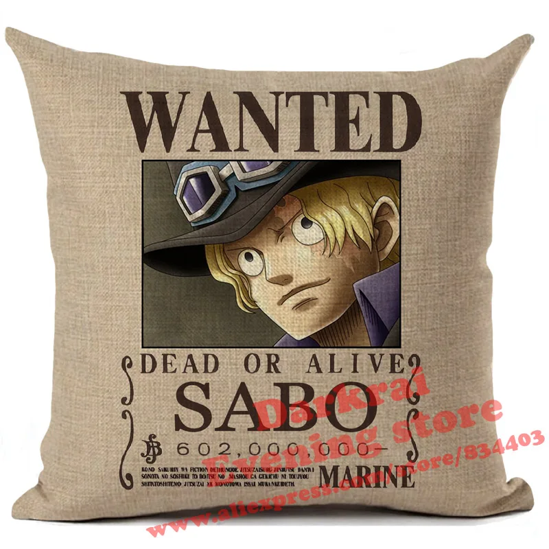 12 Аниме one piece Wanted Order Чехлы для подушек, Мультяшные украшения для дома, гостиной, дивана, поясные подушки, декоративная наволочка - Цвет: 12