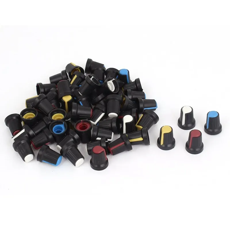 Рифленая втулка 6 мм отверстие потенциометр громкости Ручка управления крышкой 60