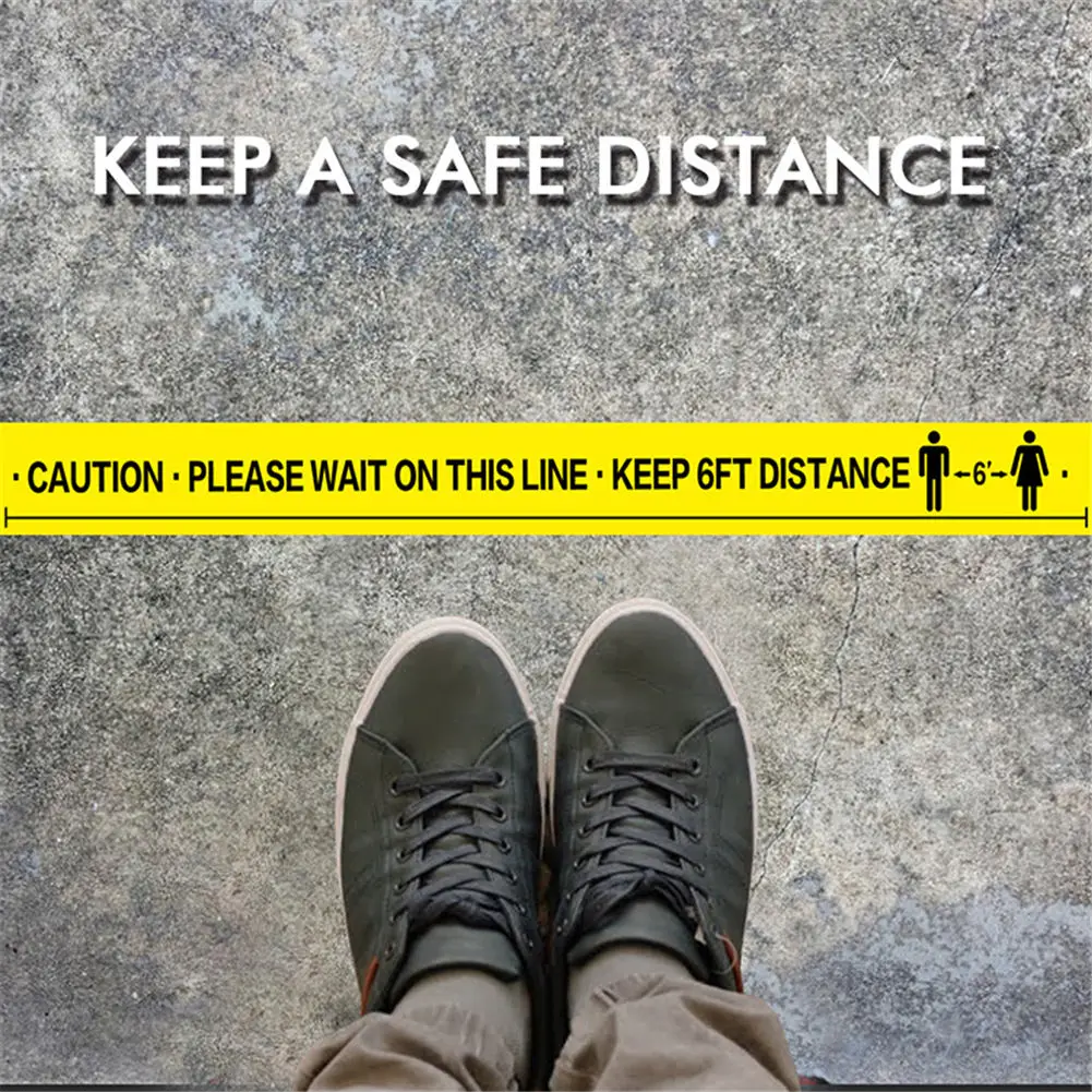 

Social Distancing Floor Sign Maintain 6 FT Distance 108 FT Long Floor Sign Sticker Tape DJA88