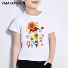 Детская летняя футболка с коротким рукавом для девочек и мальчиков, Детская футболка с изображением анпанмана с байкинманом, Забавная детская одежда