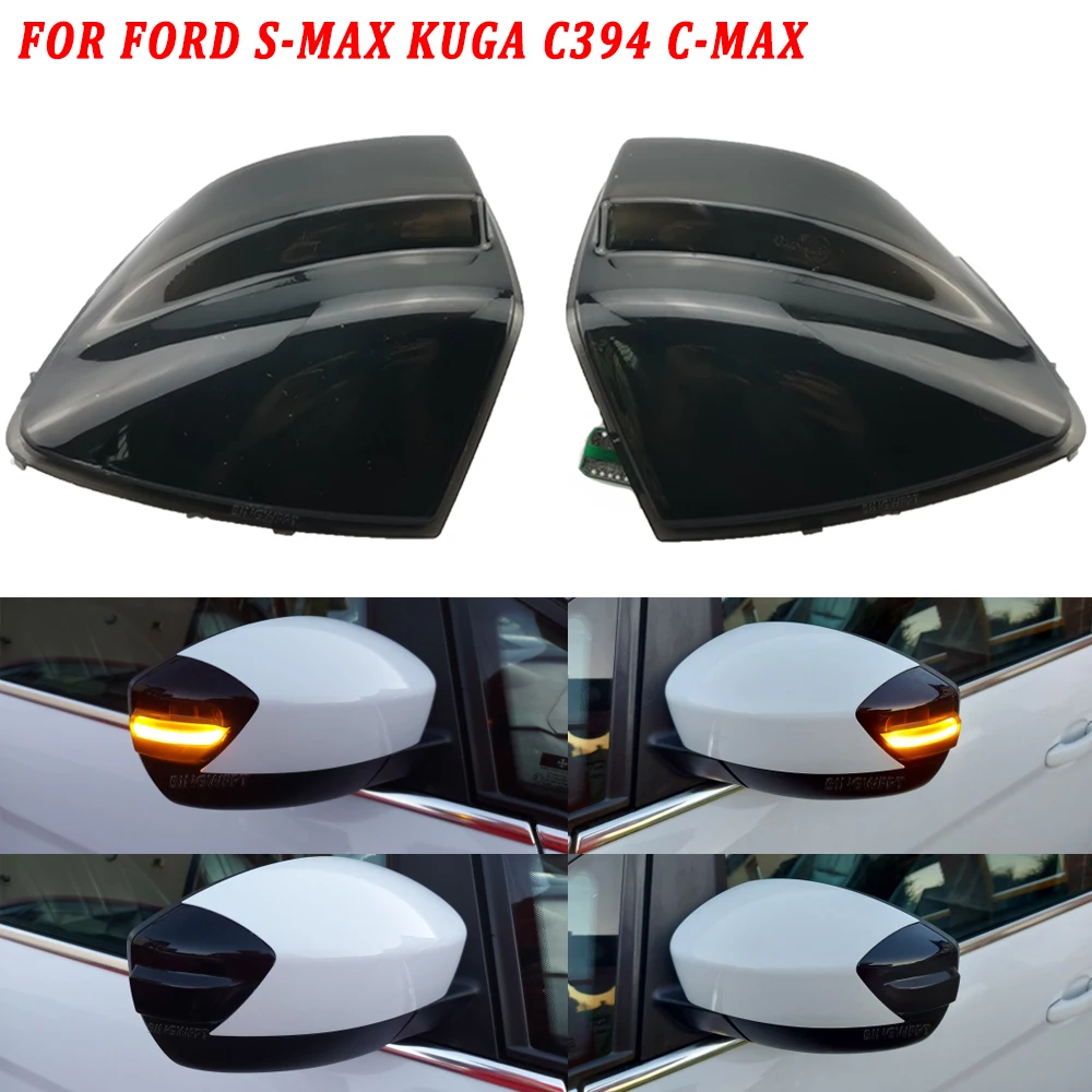 

BINGWFPT для Ford S-Max 07-14 Kuga C394 08-12 C-Max 11-19, боковое крыло, зеркальный световой индикатор, светодиодная лампа, динамический сигнал поворота