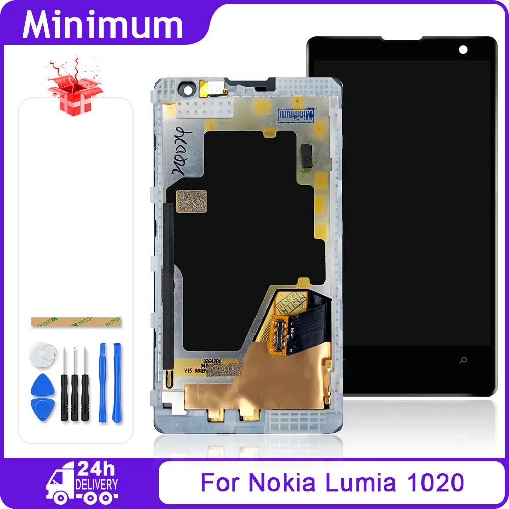 Для Nokia Lumia 1020 4 5 &quotЖК дисплей сенсорный экран дигитайзер с рамкой запасные части