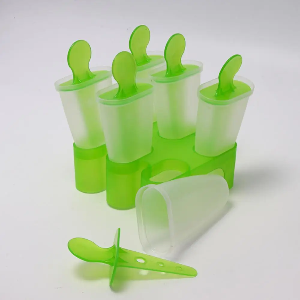 

Reusable 6-Grids Frozen Ice Cream Lollysr Mould Tray with Stand DIY Kitchen Tool