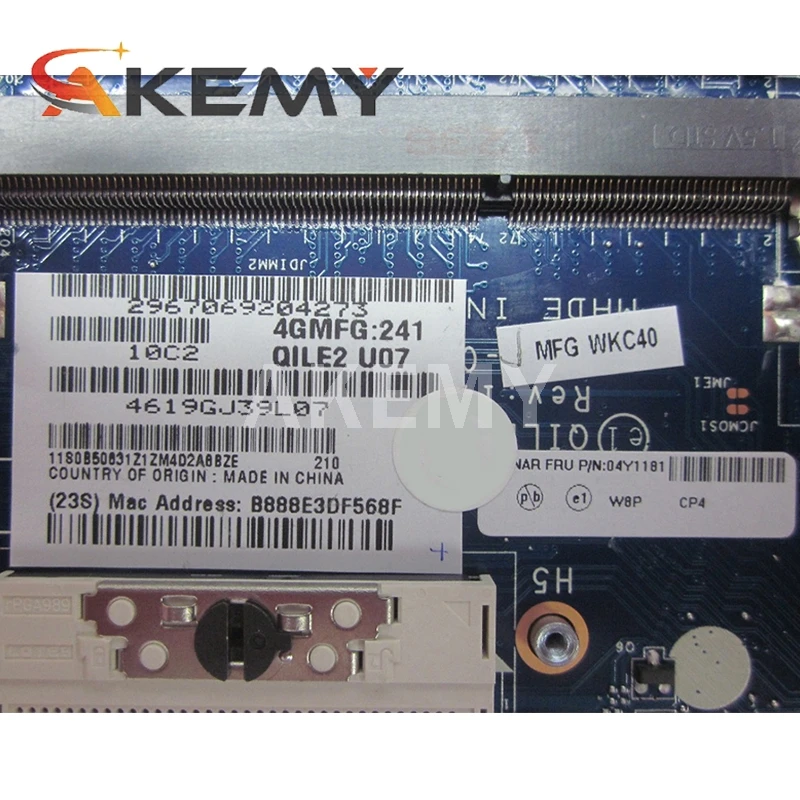 

For Lenovo Thinkpad E530 E530C Laptop Motherboard FRU 04Y1181 QILE2 LA-8133P HM77 100% Working