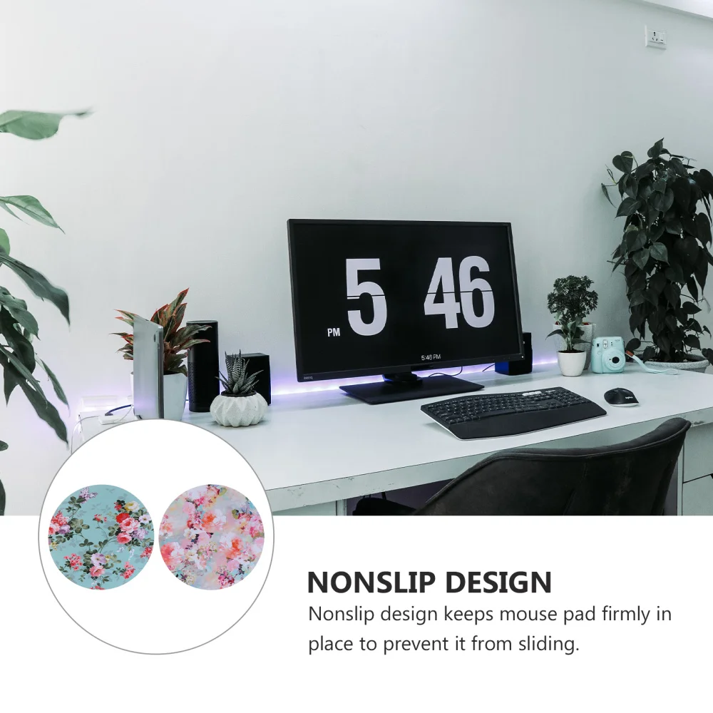

2PCS Rose Round Pad Premium Pad Household Office Pad