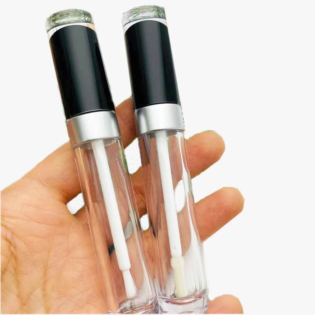 

5/10/20/30/50pcs 5ml Empty lip gloss tubes,Black cap Silver Collar Cylinder Lip balm bottle DIY Cosmetic packing container