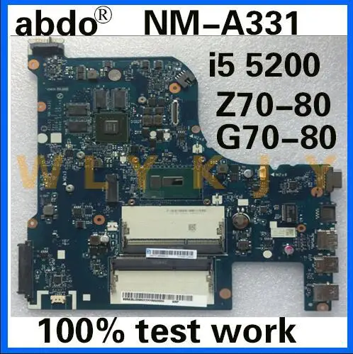 Abdo AILG1 NM A331 материнская плата для ноутбука Lenovo G70 70 Z70 80 ноутбук процессор i5 5200U GT920M