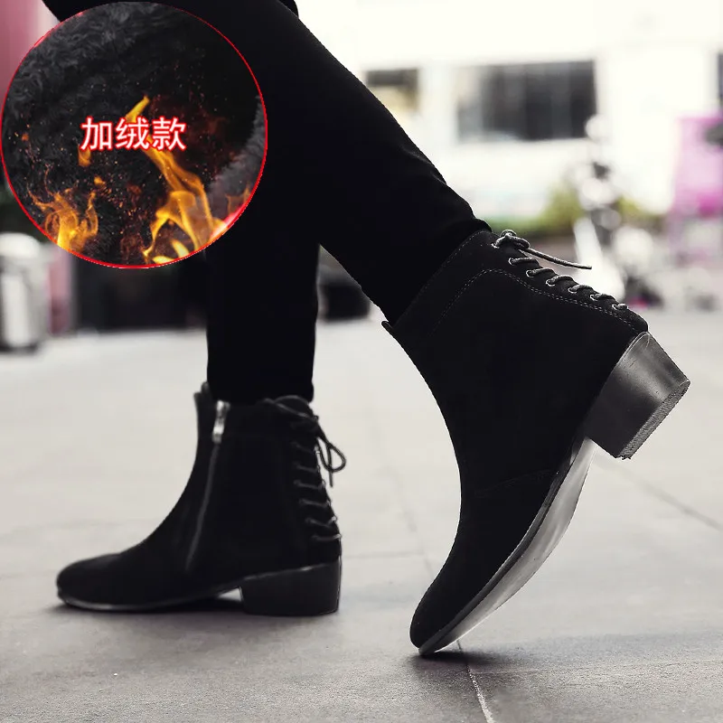 

Suede Leather Men Boots Winter Ankle Boots Fashion Footwear Zipper Shoes Men High Quality Vintage Men Shoes Soft Snow Boots VII