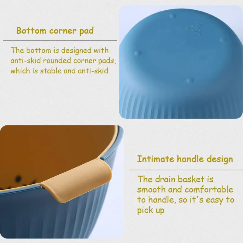 

Living room two-color drain kitchen multi-function double-layer vegetable fruit basket household creative water filter basket