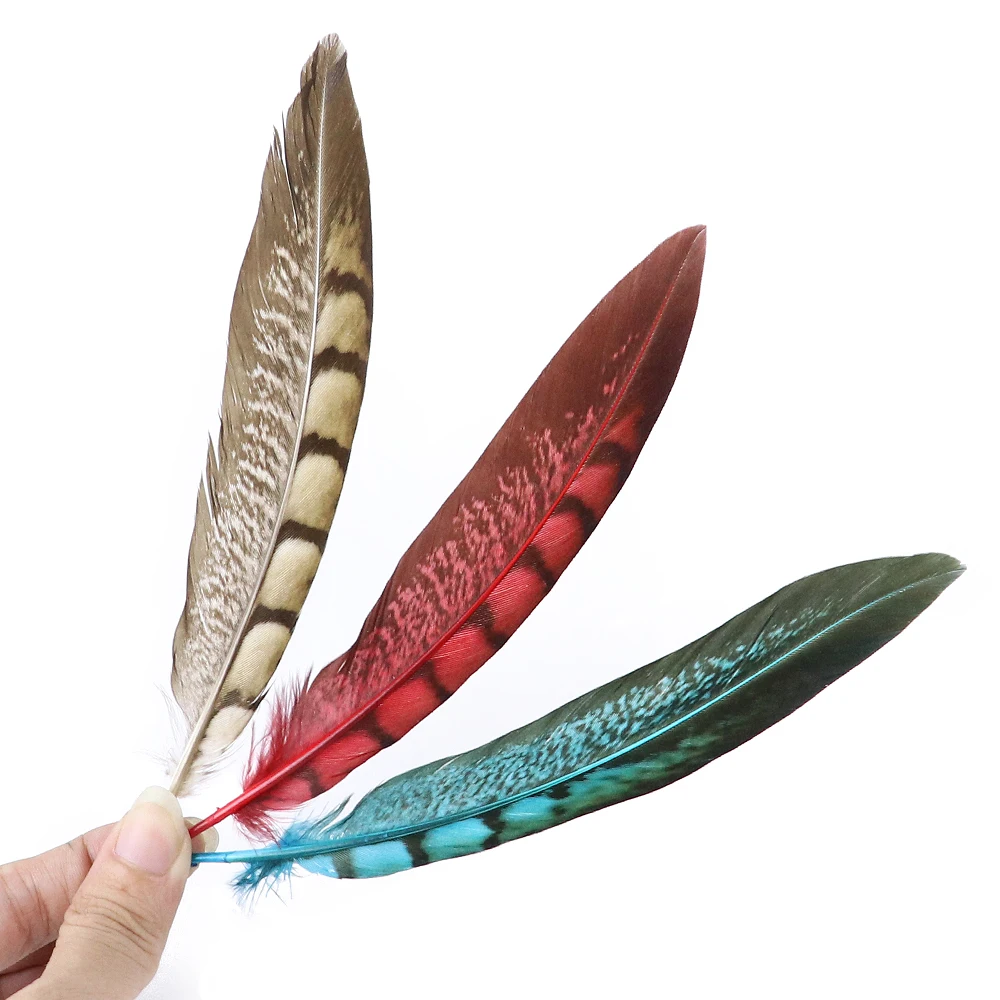 Натуральные перья фазана 15-20 см окрашенные петушиные для рукоделия украшения