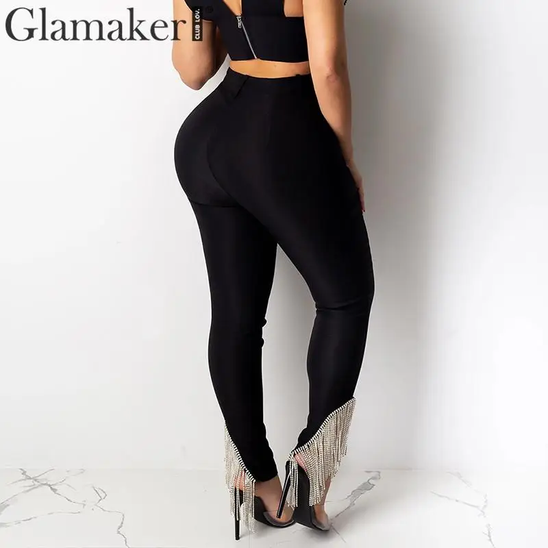 Glamaker с кисточками в стиле пэчворк обтягивающие высокой талией брюки для женщин