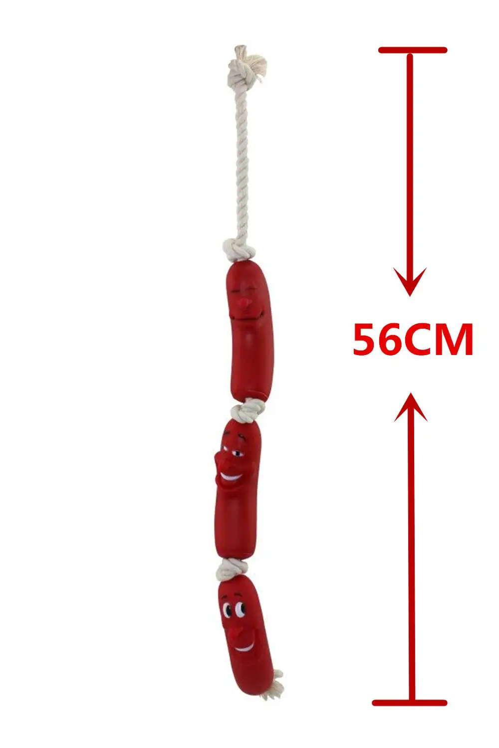 56cm 3 sausages Три четыре колбаса хлопчатобумажная веревка игрушка для собак, Весенняя пищевая форма игрушка для домашних животных - Цвет: 56cm 3 sausages