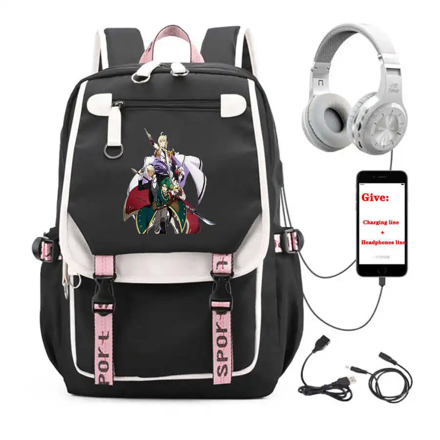

Рюкзак для ноутбука с USB-зарядкой для подростков, аниме Grancrest Senki, школьный ранец для книг для мальчиков и девочек, дорожный рюкзак для мужчин ...