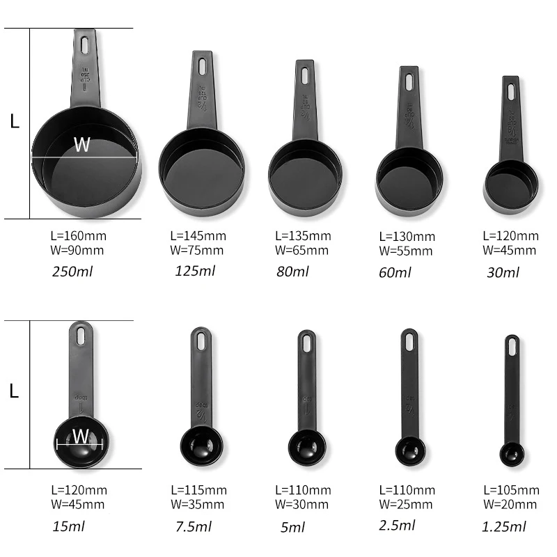

10pcs Measuring Spoon Measuring Cup Set Tea Coffee Spoon Seasoning Baking Supplies Kitchen Accessories Gadgets