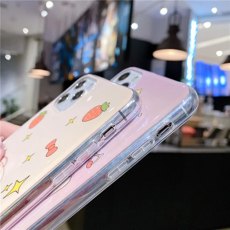 Милый чехол для телефона с клубничкой iPhone 11Pro XS Max X XR 6 6S 8 7 plus Blu ray мягкий