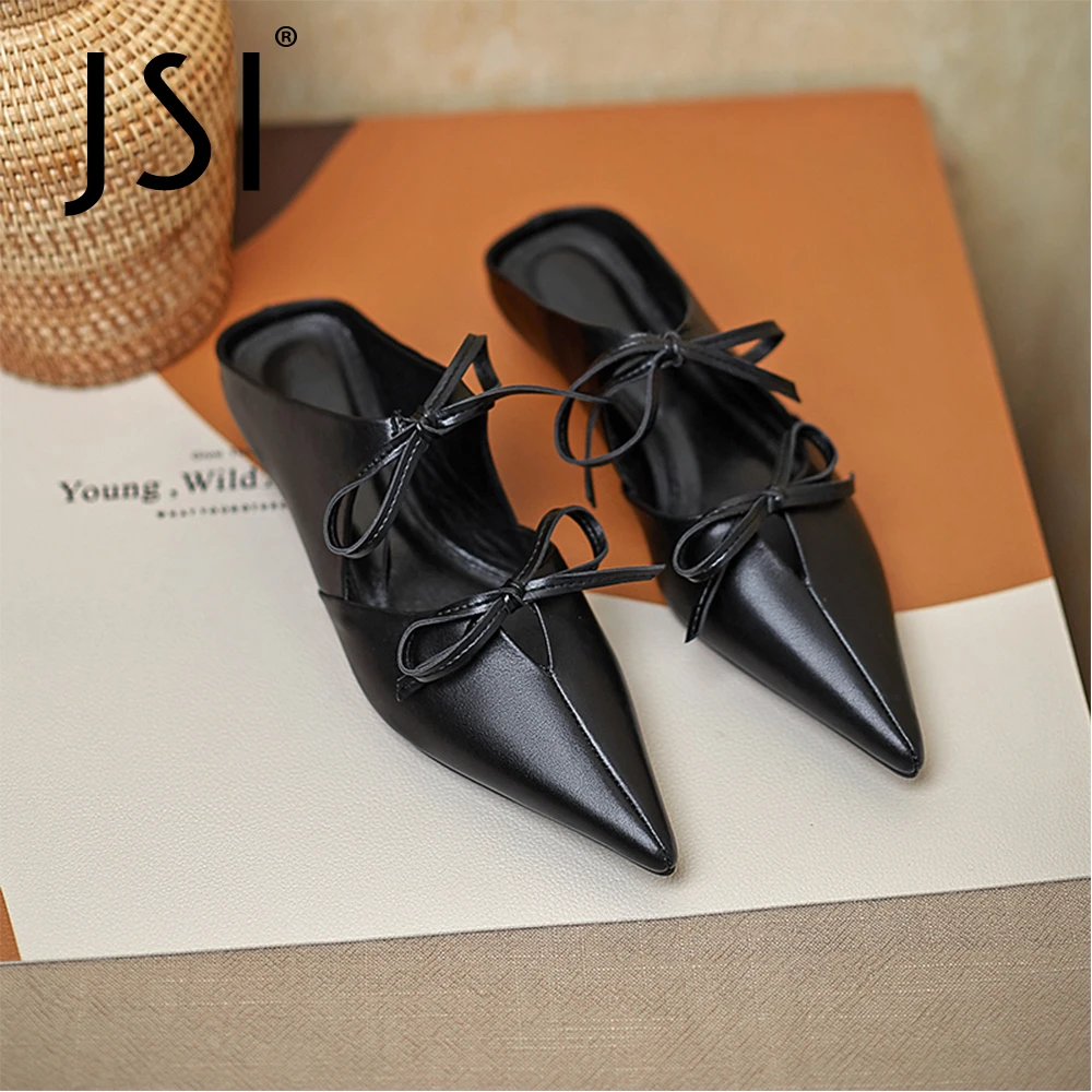 JSI/женские летние босоножки из натуральной кожи с острым носком Новинка Стильная