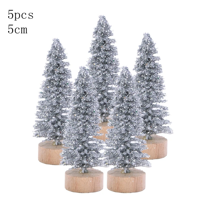 glitter 5cm 5pcs 5 шт. 5 размер искусственная декорированная Мини Рождественская елка Рождественское украшение елка Рождественская мини поддельная елка новогодний декор Navidad - Цвет: glitter 5cm 5pcs