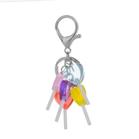 1pc women keychain fasion candy flatback resin lollipop charms handbag keyring for birthday gift