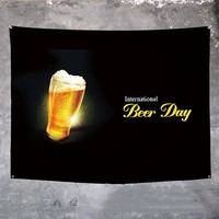 international beer day vintage beer poster wall hanging beverage banner flag with four grommets for dorm room decor parties