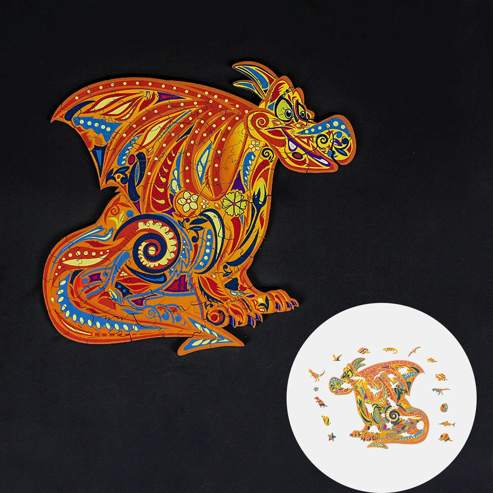 

HIINST Cartoon Dragon Shape Irregular Wooden Jigsaw Puzzle Each Pieces Unique Shape Adult Decompression Toys New